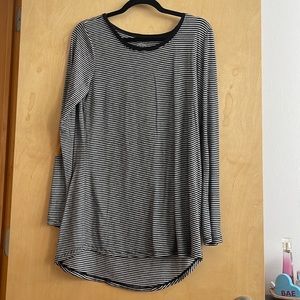 Black and white striped long sleeve shirt
